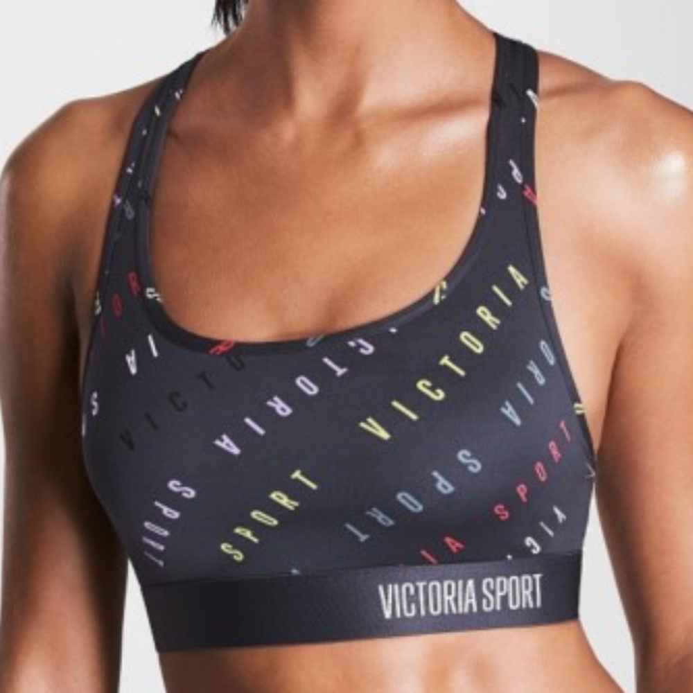 Victoria’s Secret Womens Large Sport Bra Racer Back The Player Gray Wire Free